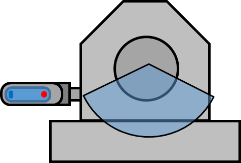 Przykłady pozycji czujnika dla oceny pracy łożysk (w strefie obciążenia łożysk – zaznaczonej orientacyjnie)